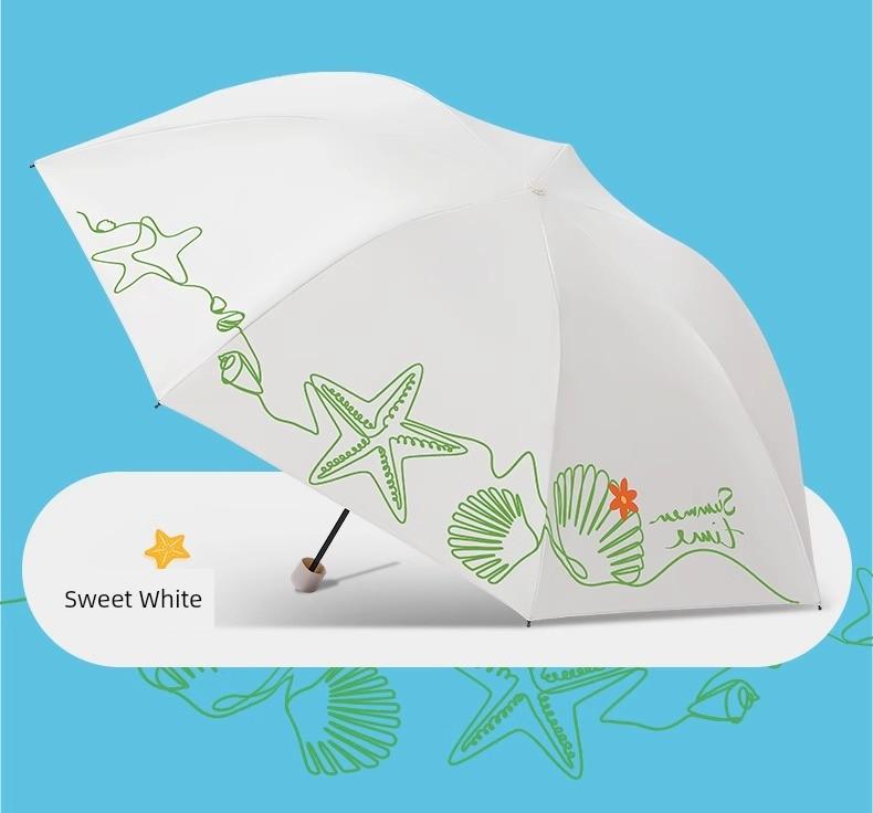 Paradise Umbrella Children's Umbrella Cartoon Umbrella Female Tri-Fold Creative Fresh Light Foldable Boy Student Umbrella Dual-Use