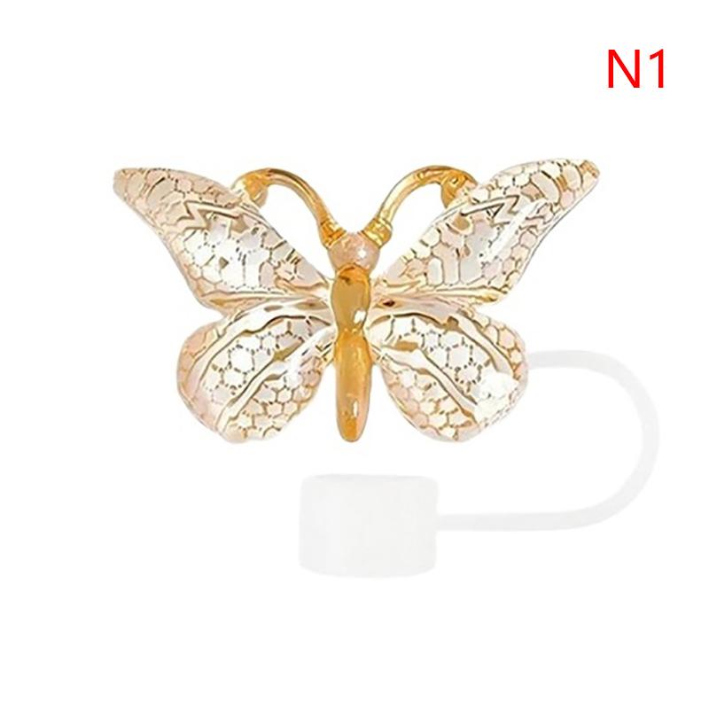 Silicone Butterfly Straw Cap Spill Stopper Heat-Resistant Dust-Proof Water Cup Accessory Straw Plug Cover