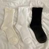 Chaussettes empilables rayures verticales blanc uni été enfant respirantes couleur unie chaussettes confinement chaussettes mi-hautes