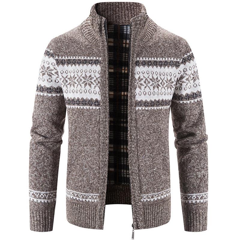 Winter Herren Fleece Strickjacke Weihnachten Strickpullover Mantel Business Casual Jacke Hohe Qualität Herren Wolle Kaschmir Kleidung