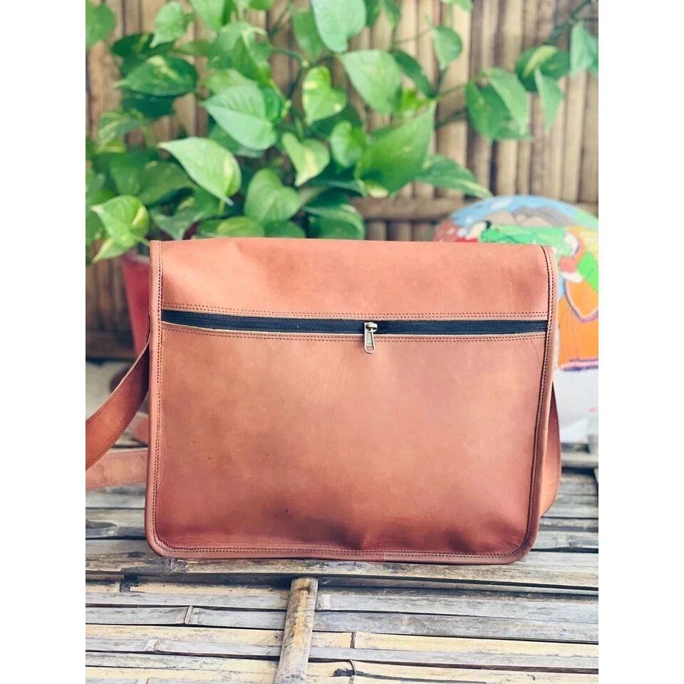 Handmade Luxury Leather Laptop Messenger Bag Rare Men's Briefcase Satchel