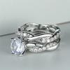 Ladies' Exquisite KC Twisted Round Diamond White Zircon Synthetic Zircon Ring Set Bride's Engagement Ring Wedding Rings Anniversary Gift Size5-13