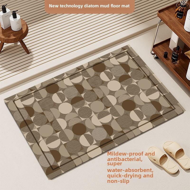 Simple Diatomaceous Earth Bathroom Mat, Absorbent, Quick Drying, Anti Slip, Dust Removal, and Anti Fouling