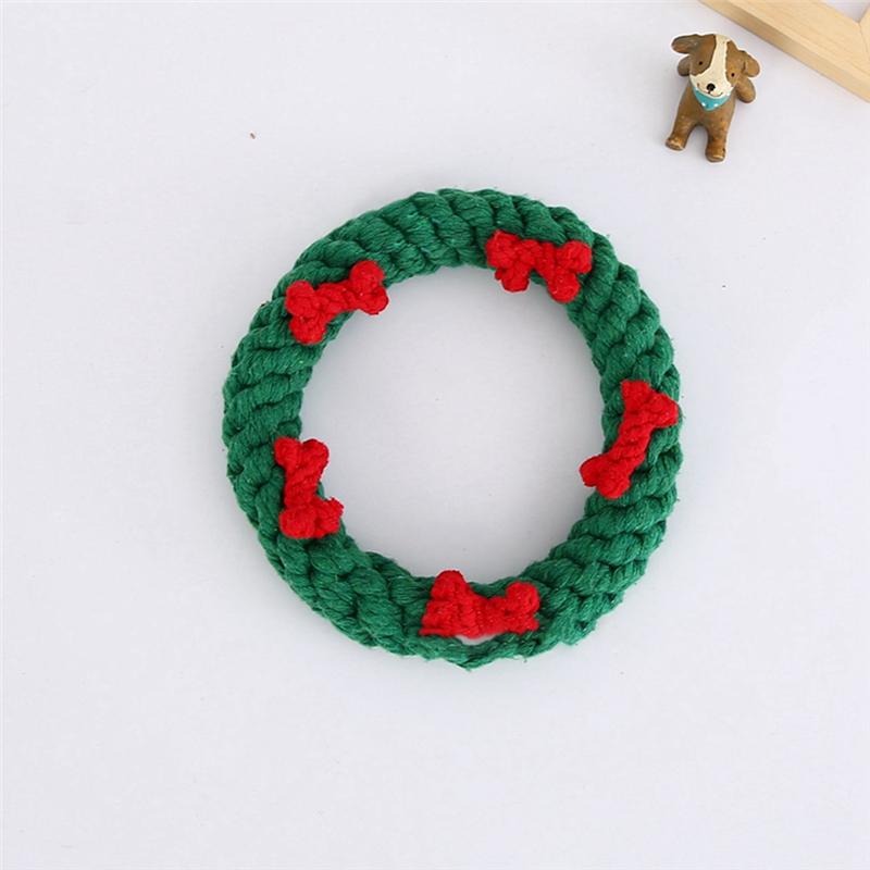 Good-7 Pieces Christmas Set Pet Cotton Rope Teeth Cleaning Dog Rope Christmas Chewing Training