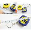 Tyou Square Tape Measure, Keychain, Automatic Retractable Double Steel Mini Tape Measure, 1m 3" Blue