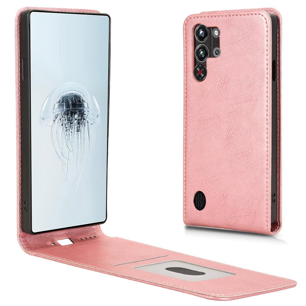 For ZTE Nubia Red Magic 10 Pro+ 5G/10 Pro 5G Case with Card Slot Magnetic Vertical Flip Leather Phone Cover