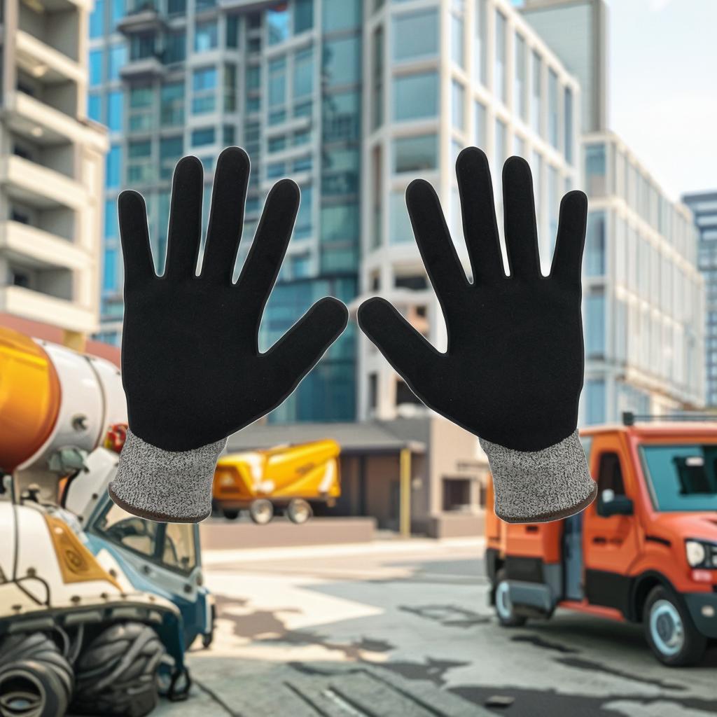 CE EN388 Certified Great Grip Nitrile Coated Construction Gloves Level 5 Anti-Cut Oil Water Resistant HPPE Safety Hand Gloves