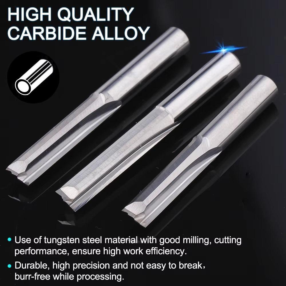 4/6mm Shank 2 Flute End Mill Tungsten Carbide CNC Router Bit Straight Slot Milling Cutter