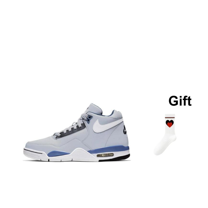 Nike Flight Legacy Gris Lobo Azul Místico Zapatillas Hombre Blanco BQ4212-001