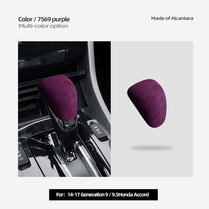 For Honda Accord 9/9.5 Alcantara Suede Gear Shifter Gear Protector Head Cover Car Gear Head Shift Knob Handle Cover Trim Sticker