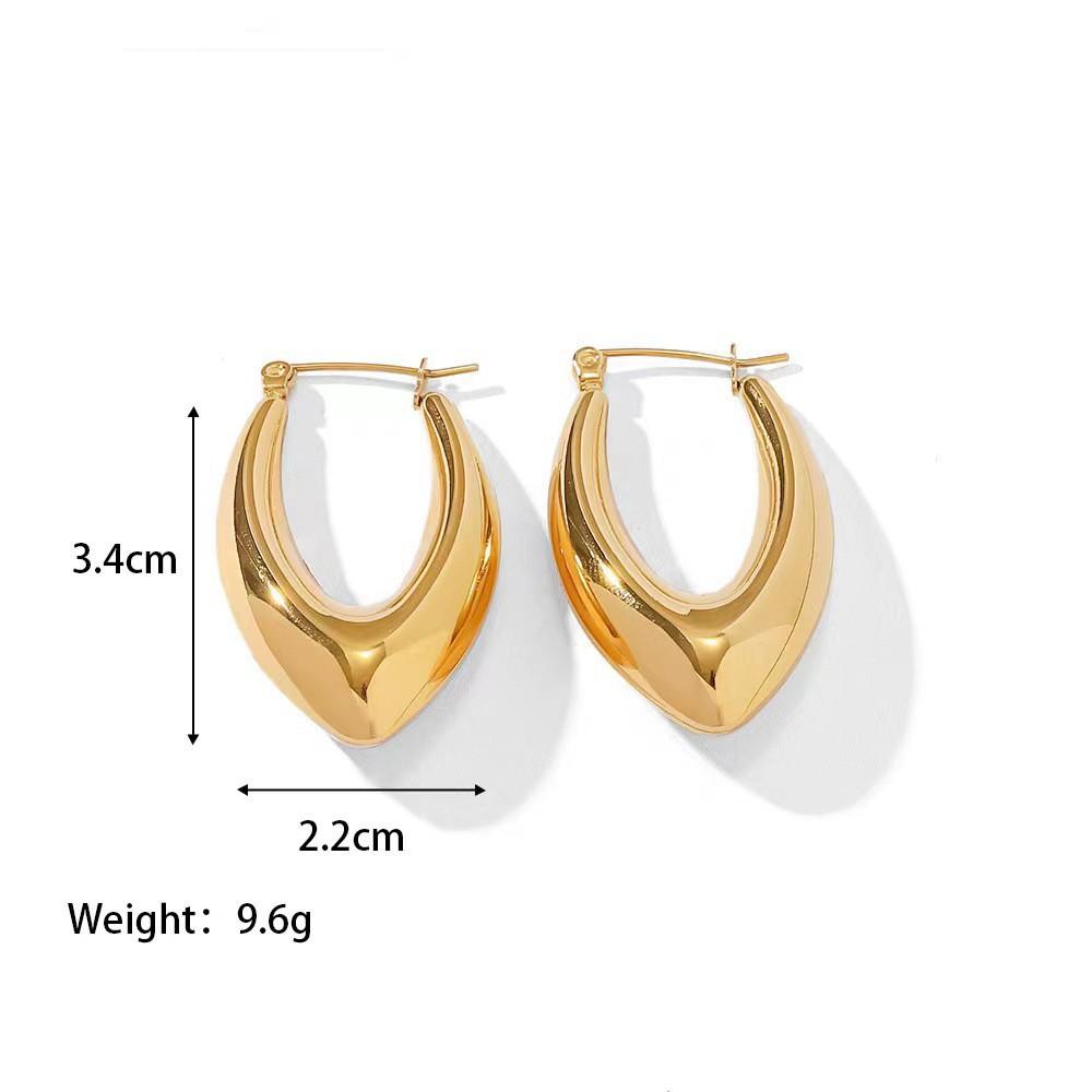 Stainless Steel Chunky Hoop Earrings for Women Teen 18K Gold Plated Hypoallergenic Thick Huggie Hoop Jewelry for Christmas Gifts