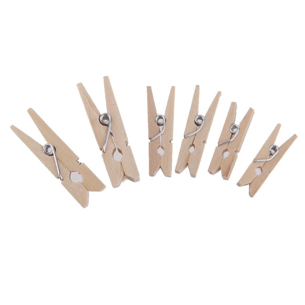 100pcs Wooden Pegs Clothes Pins Clips 25*3mm