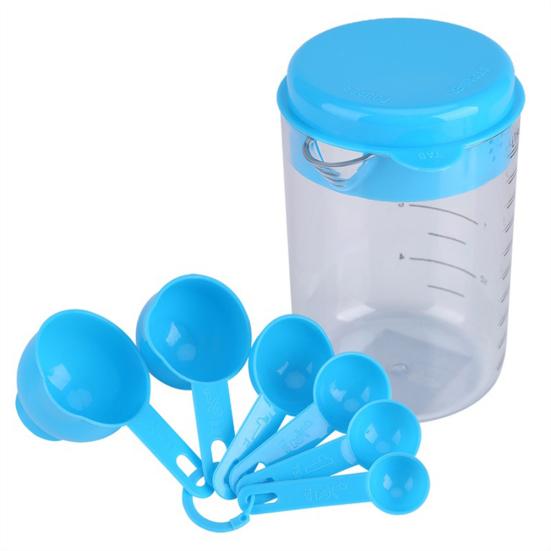 7 pezzi/set misurini in plastica, tazza graduata, strumento per la cottura della cucina, aiuto per lo chef