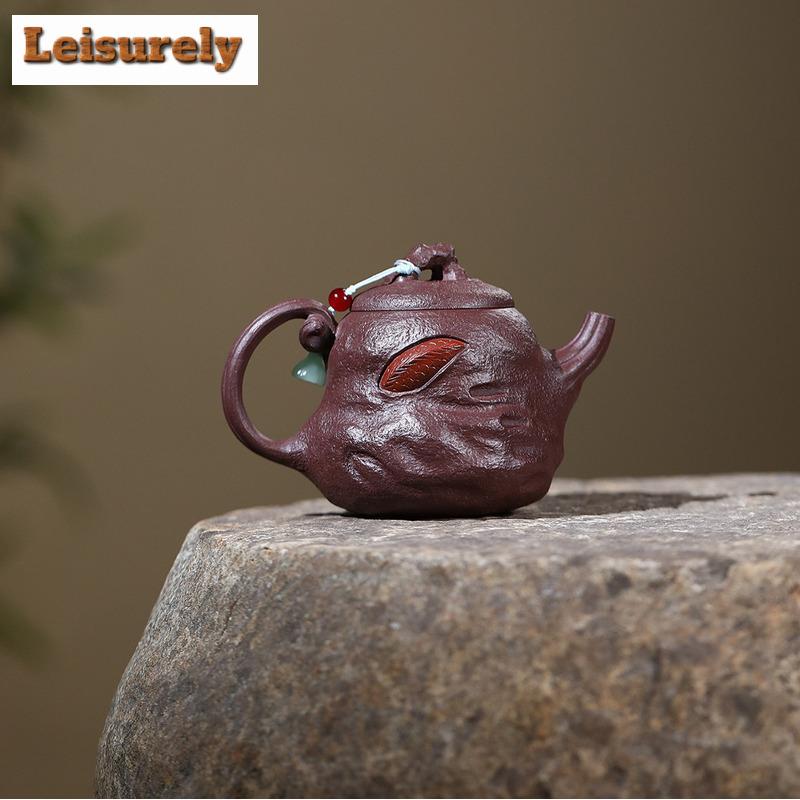 270ml Yixing Purple Clay Teapots Handmade Dragon High Scoop Pot Raw Ore Di Chao Qing Mud Tea Soaking Kettle Zisha Tea Set Craft