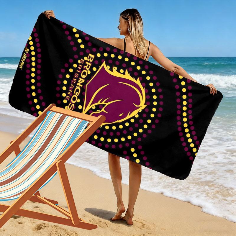 Broncos Soul Print Beach Towel, Large Soft Quick Dry Towel for Beach Camping Swimming