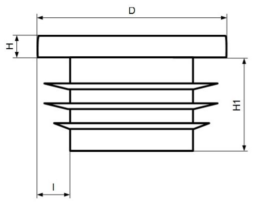 Internal Cap for Pipe Profile, 80 Diameter, 10 PCS, BLACK