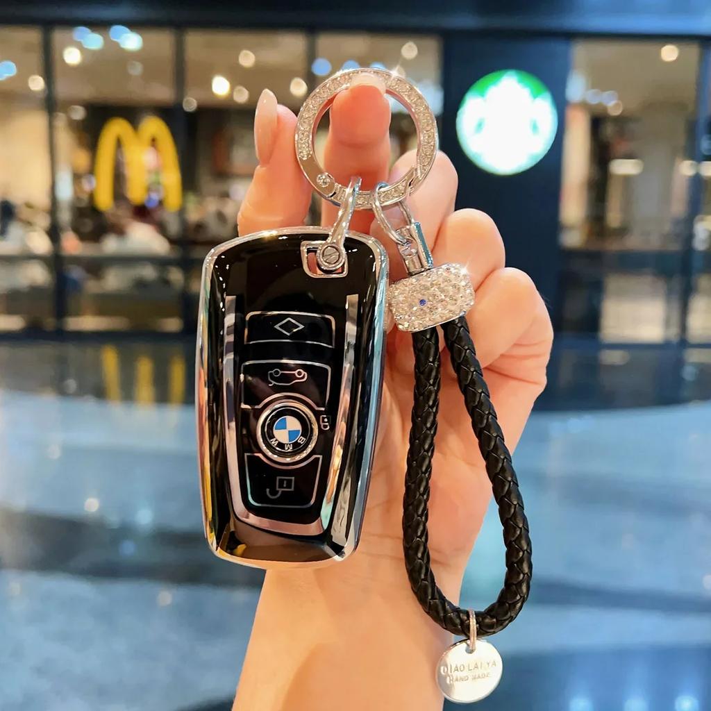 Sakura Pink Tpu for BMW X1 X3 X4 X5 X6 F15 F16 G30 3 5 7 Series G11 F48 Remote Smart Auto Car Key Case Cover Keyring Accessories xg7