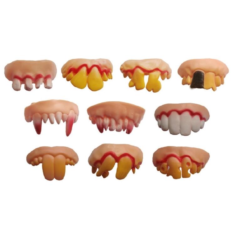

8/10/12Pcs Adult Ugly Teeth for Halloween, Funny Gag Teeth Teeth for Adult Halloween Cosplay