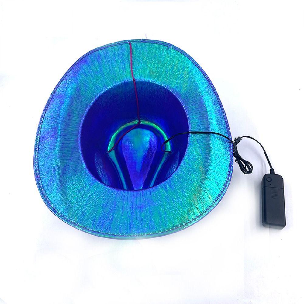Pearlescent LED Luminous Cowboy Hat Cosplay Party Hats Western Cowboy Hat  Bachelorette Party