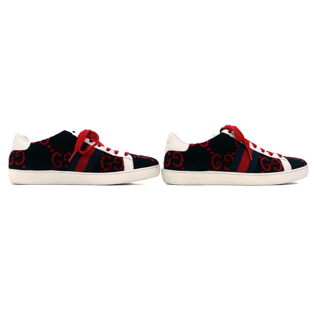 Tolle GUCCI Low-Cut-Sneaker Frottee GG-Muster Florstoff mit 36,5 431910 Gebraucht