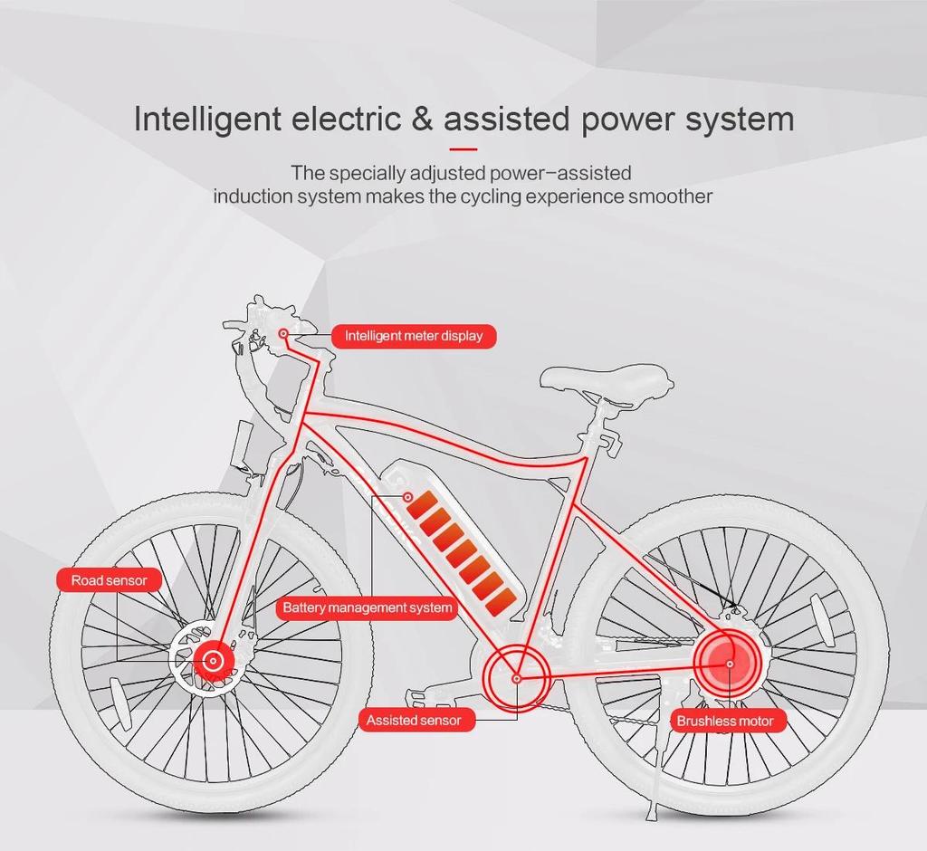 Ebike SY26-II Bicycle for Men Road Bike 26*1.95 Inch Tire Bicycle Mountain 26 Inch Cycle 21 Speed 500w 36v 13Ah Electric Bicycle Ebike