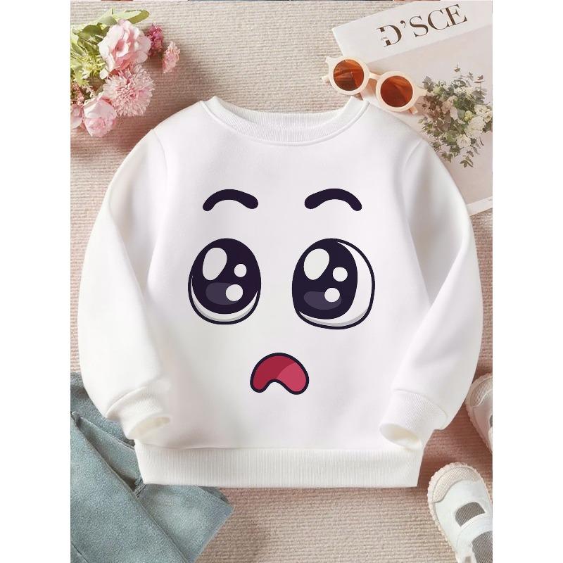 Girls/Boys Yin-Yang: A Contemporary Take on Classic Harmony Print Long Sleeve Crewneck Sweatshirt - Comfortable 110 белый