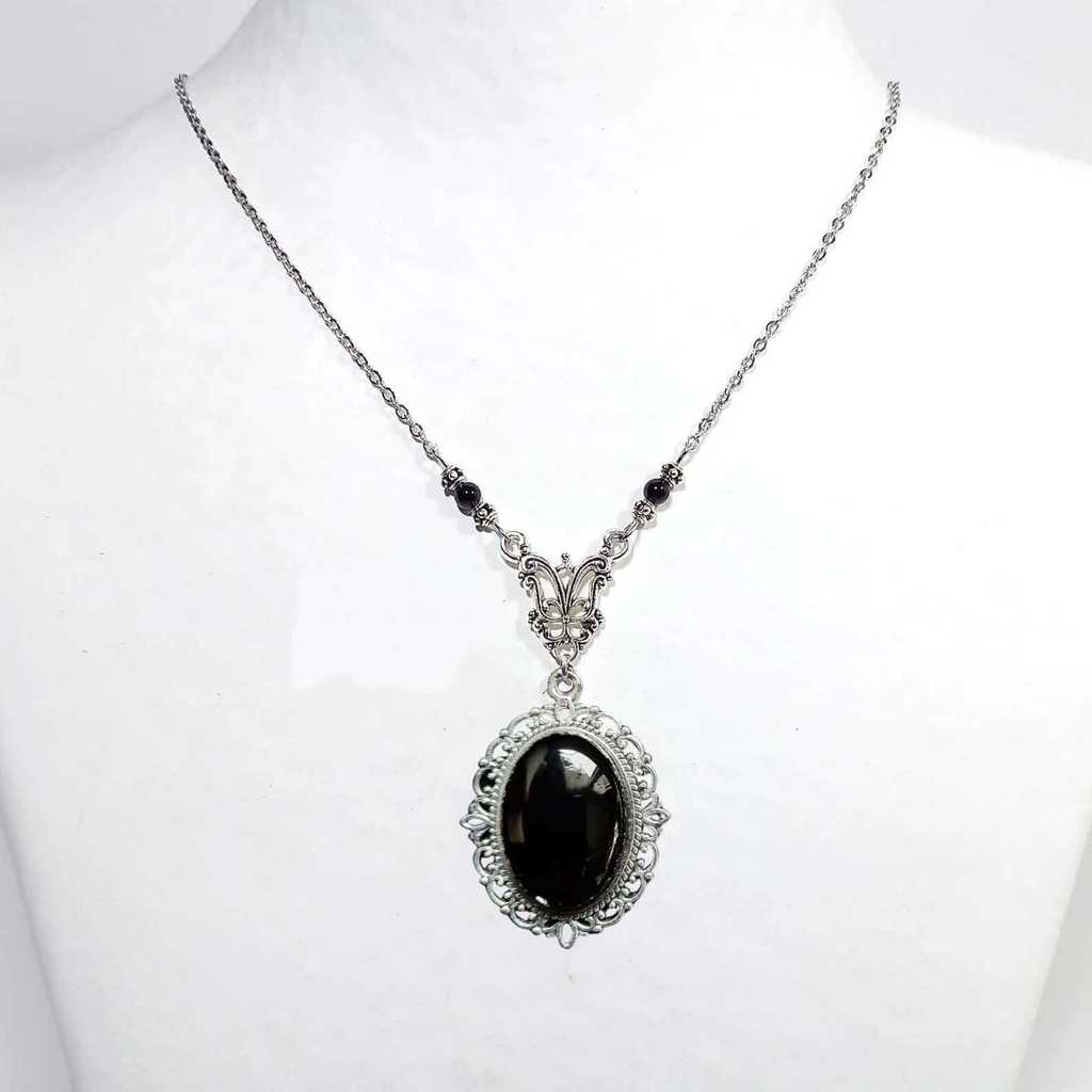 Gothic Geometric Necklace With Star Pendant And Pearl Chain For Women And Men