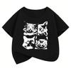 Gothic Vintage Cat Funny T Shirts Short Sleeve Kids Childrens Tshirt Boys Girls Summer Spring Casual Top Tee Shirt