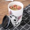 Niedliche Keramik-Kaffeetasse mit Deckel, große Kapazität 600 ml, Tier-Tassen, Kreatives Trinkgeschirr, Kaffee-Teetassen, Neuheitsgeschenke, Milchbecher
