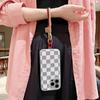 New Short Phone Lanyard With British Style Contrasting Color Weaving and Fashionable Smiling Face Wrist Strap for Phone Cases