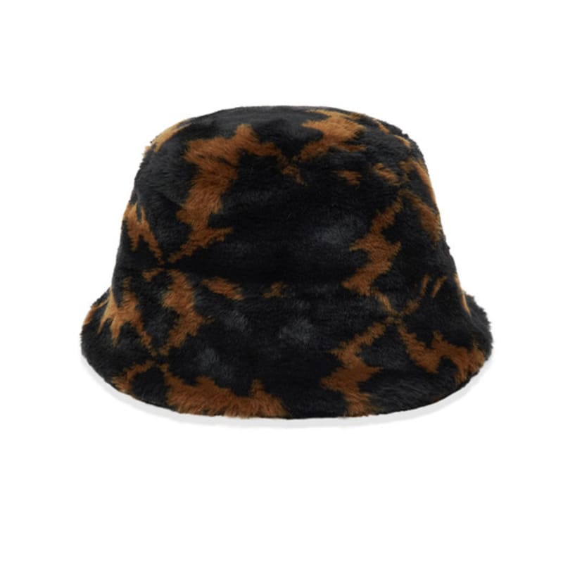 Vegan Tiger Big Icon Jacquard Fur Bucket Hat_Black