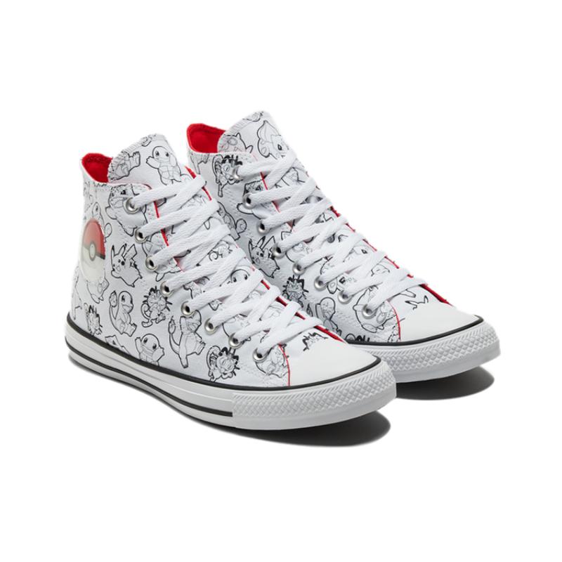 Converse Chuck Taylor All Star "Poké Ball" Trendiges High-Top Canvas Unisex Weiß