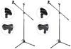 MBK 2-Piece Microphone Stand, Boom Microphone Stand with Tripod, Stable, Foldable, Extendable Arm, Straight, 360-Degree Adjustable Height, Black,