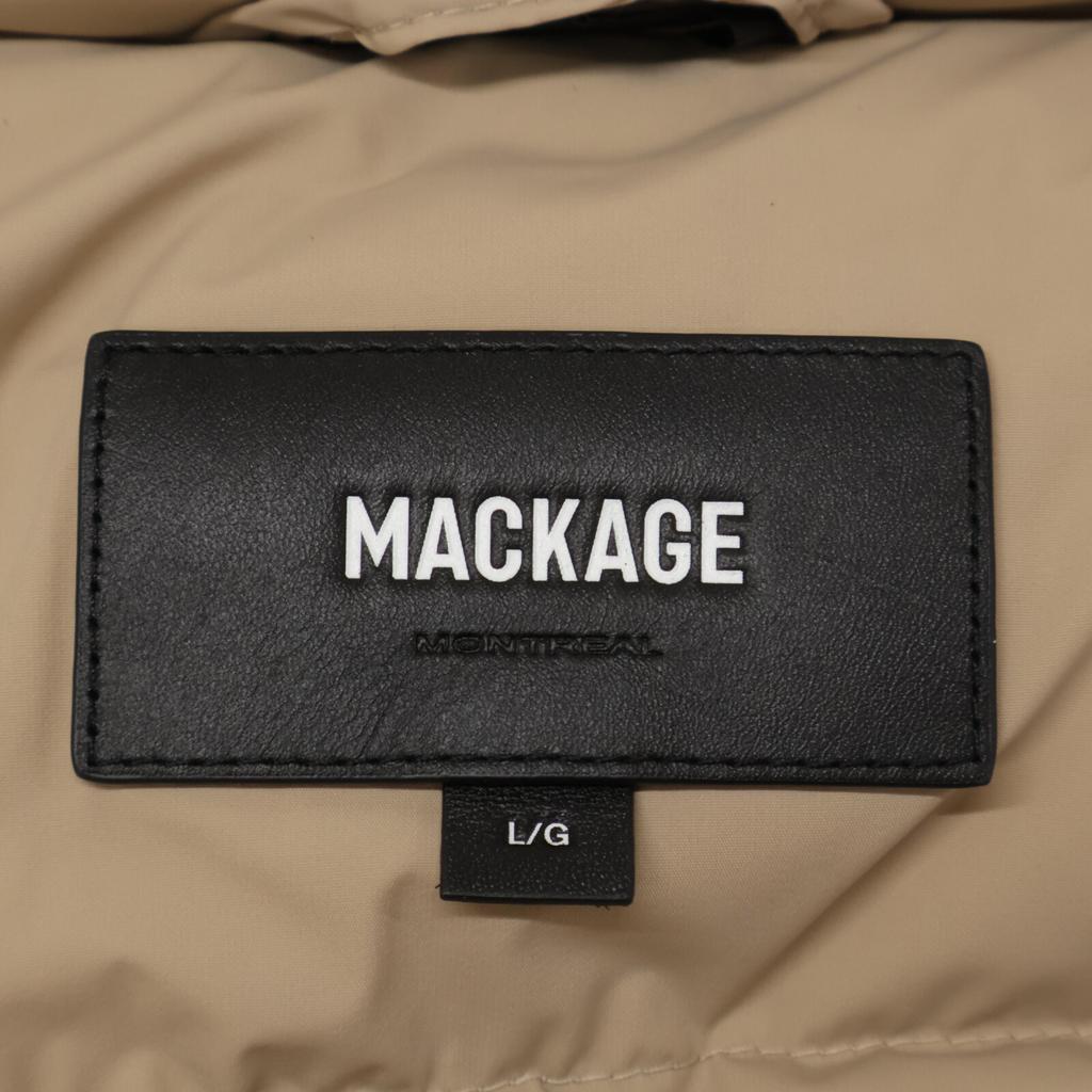 Mackage [Good Condition] CALLA-F Leather Piping and Fur Hoodie Down Jacket L/G beigeUsed