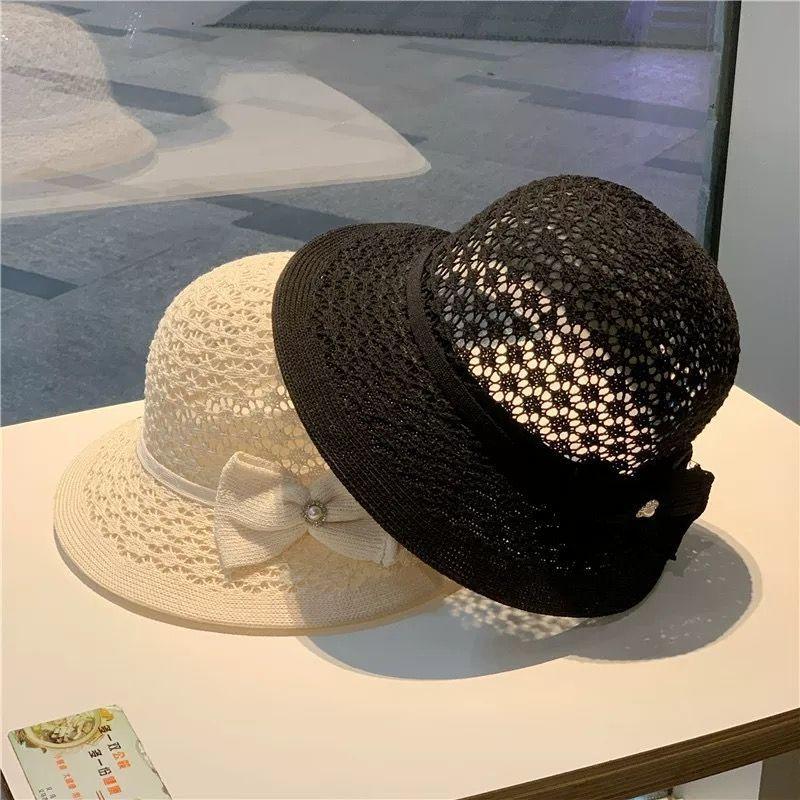 Pălărie de soare de vară nouă, respirabilă, cu gol, din paie, pentru copii, Top Hat, găleată, la modă, la malul mării