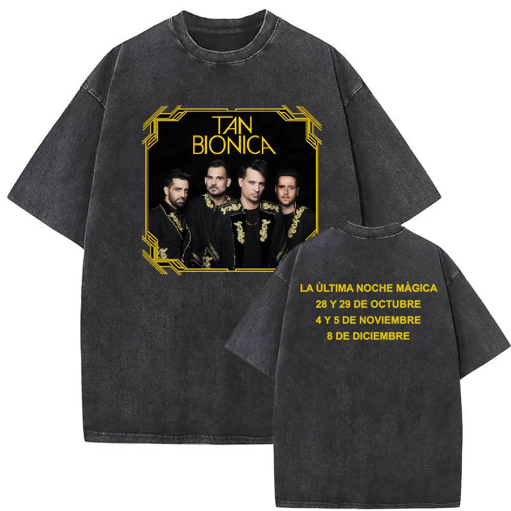 Rock Band Tan Bionica Chano  Graphic T Shirt Men Women Harajuku Streetwear Tshirt  Cotton Oversized Vintage Washed Tshirt