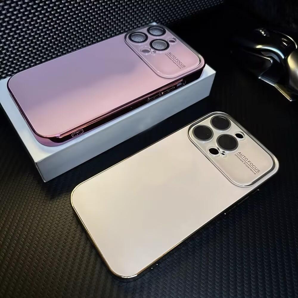 Instantly Turn 17 Large Window Lens Protect Case For iPhone 17 16 15 14 13 12 11 Pro Max Plating Bumper Hard Matte Cover