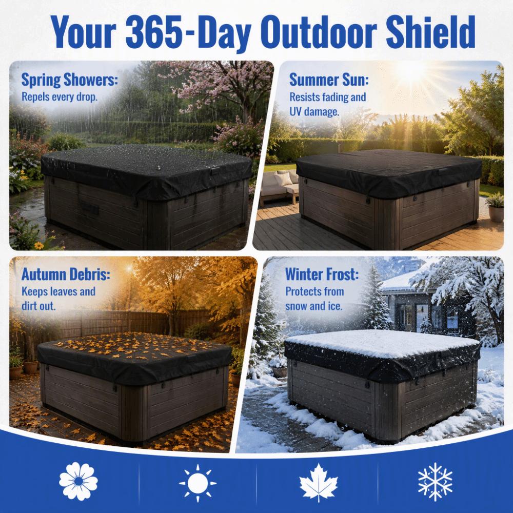 Sunproof Hot Tub Cover Polyester Material Square Hot Tub Cover Outdoor Hot Tub Cover  SPA Cover