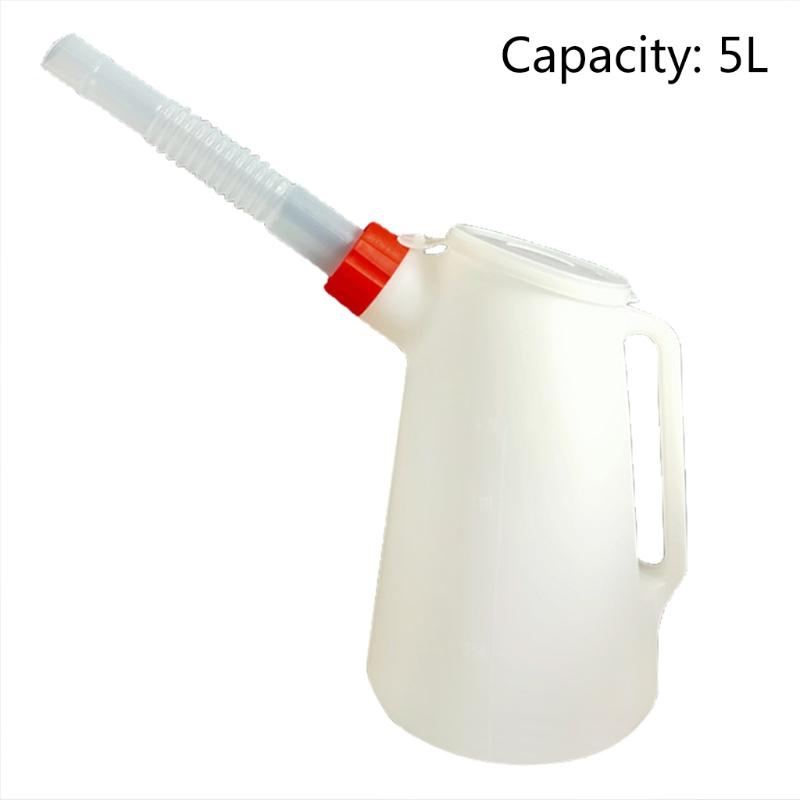 5L Long Mouth Oil Can Automotive Oil Can Dispenser Bottle Enough for Any Vehicle Oil Measuring Jug Automotive Oil
