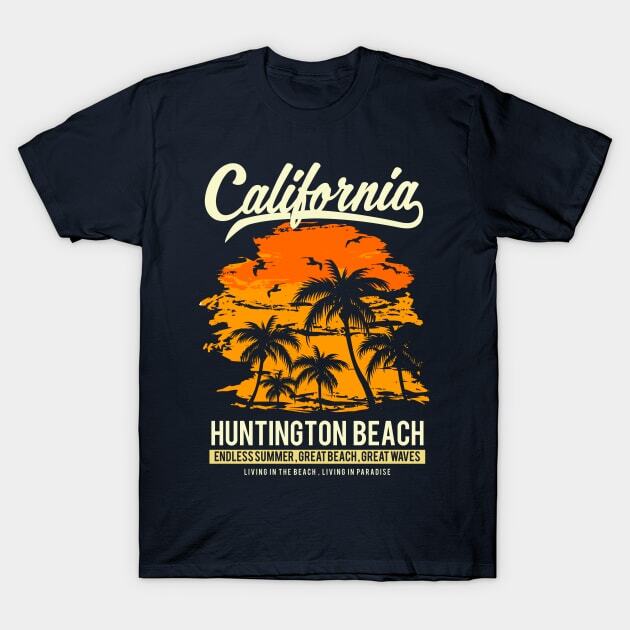 Huntington Beach California Sunset T-Shirt S-5XL Fast Shipping S