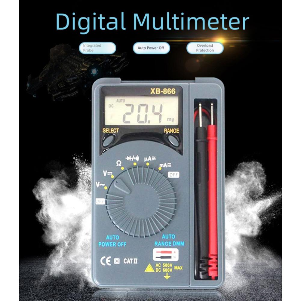XB866 Digital Multimeter Mini Auto-ranging LCD Voltage/Amperemeter AC/DC Portable Tester 1999 Counts