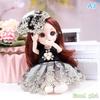 New 16 Cm Bjd Mini Doll Movable Joint Girl Baby 3D Big Eyes Beautiful Diy Toy Doll With Clothes Dress Up 1/8 Fashion Doll