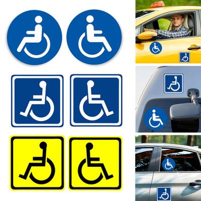 5 ks samolepek pro osoby se zdravotním postižením, odolné vinylové, odolné proti UV záření, vodotěsné, snadno viditelné, samolepky se symbolem pro invalidní vozíky