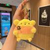 Disney Cute Cartoon Stitch Winnie the Pooh Piglet Bunny Ear Soft Plush Keychain Disney Character Fluffy Key Ring Bag Decoration Gift