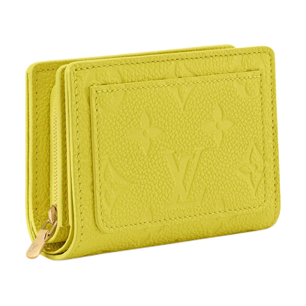 LOUIS VUITTON Portefeuille Comet Grain Cow Leather Wallet Women's Lemon M25709