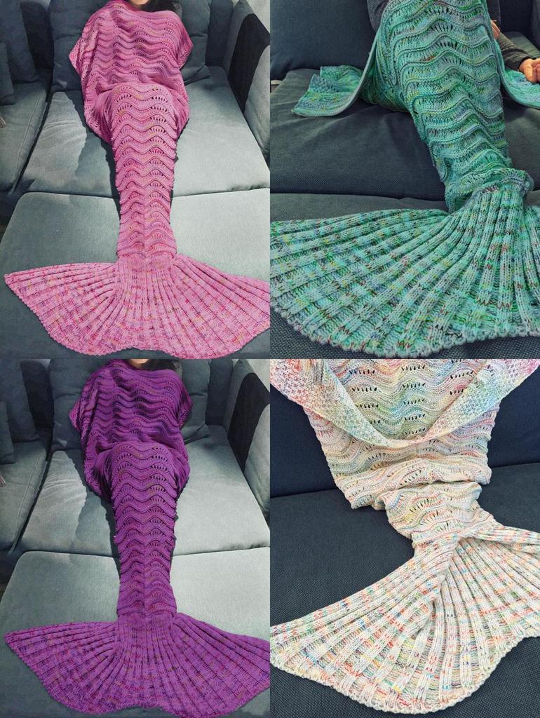 Fairy Tail Wool Mermaid Blanket With Heart Pattern For Cozy Home Decor