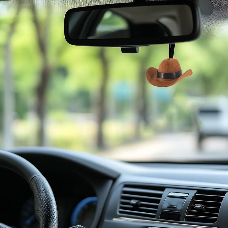 

Rear View Cowboy Hat Decor Cute Cowboy Hat Fabric Pendant For Car Women Men Road Trip Fun Automotive Interior Decoration Pendant China Mainland