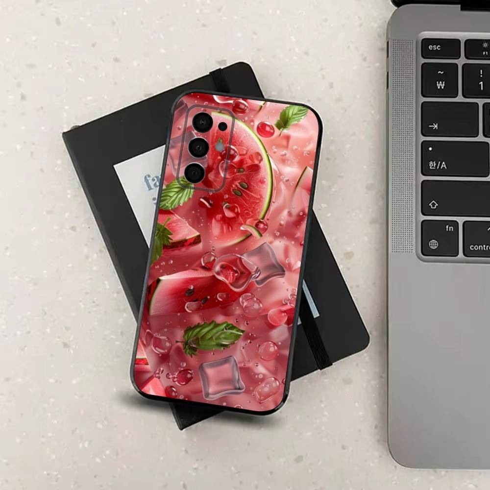 Summer Red Watermelon For Samsung Galaxy A73,J7,22,Note,72,41,31,8,9,52,71,53,32,Soft Black Silicone Cover Case