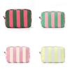 Minimalist Polyester Cosmetic Pouch With Colorblocked Design For Women And Men