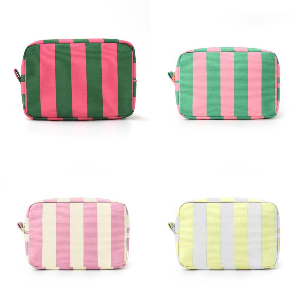 Minimalist Polyester Cosmetic Pouch With Colorblocked Design For Women And Men